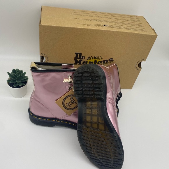 Dr.Martens -Pink Goldmix  1460 Smooth Vegan Leather - Picture 11 of 12